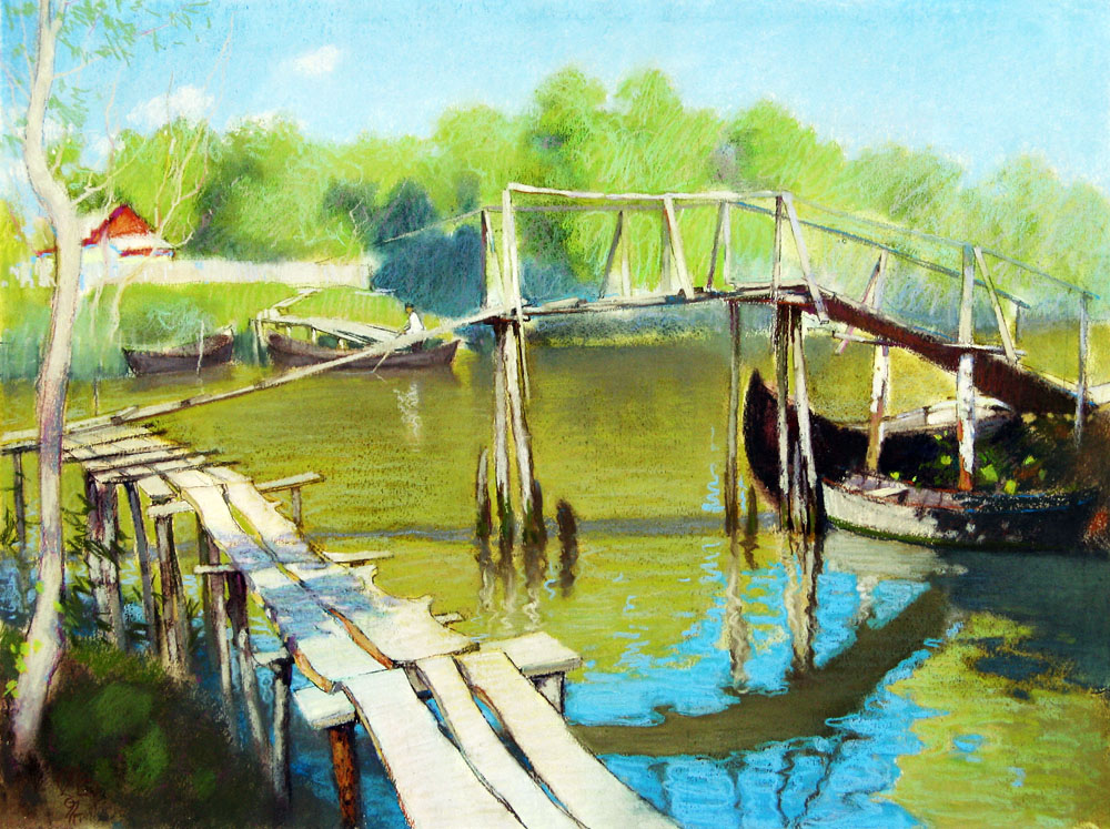 «У сонячному промені». 1997. Папір, змішана техніка